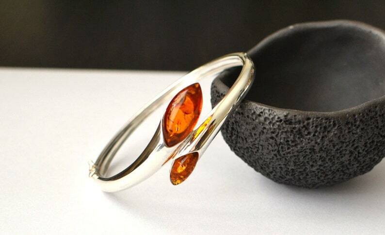 Baltic Amber Bracelet, gemstone and Sterling Silver Bracelet, Amber Jewelry