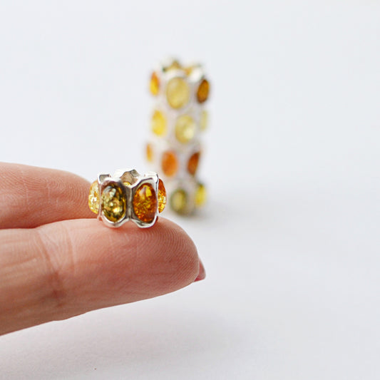 Colorful Amber Charm Beads
