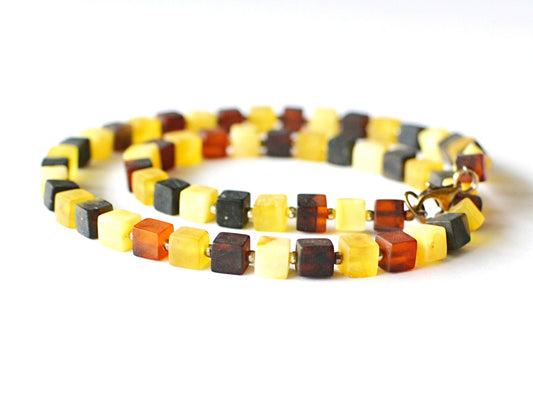 Modern Cube Amber Necklace