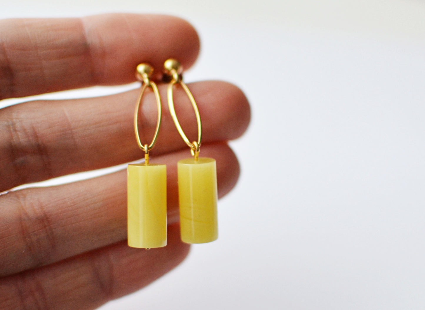 Natural Yellow Baltic Amber Earrings