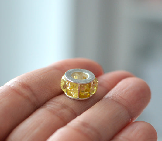 Yellow Amber Charm Beads