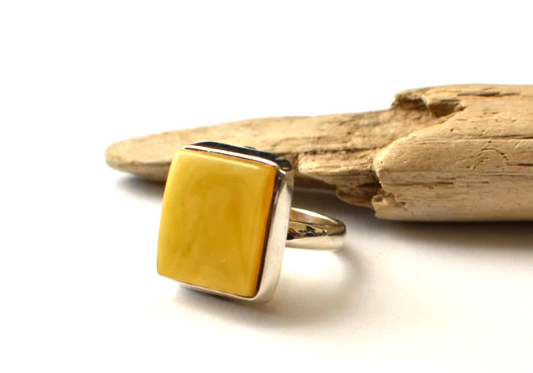Sterling Silver Ring with Baltic Amber