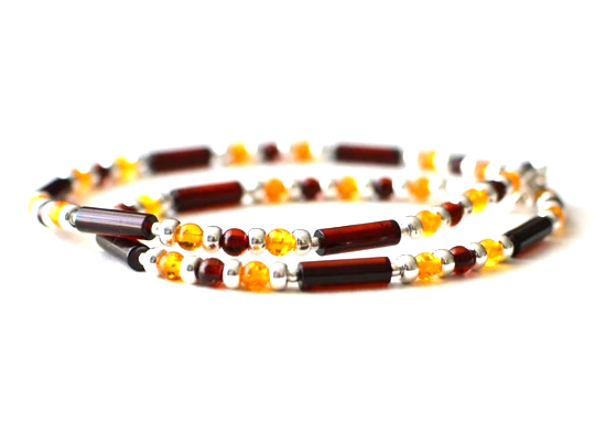 Dainty Sterling Silver Amber Necklace