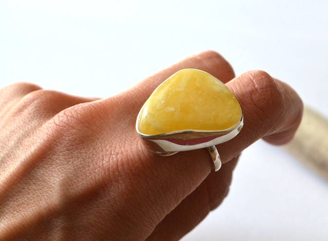 Gemstone Baltic Amber Ring