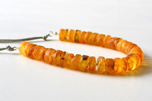 Yellow Amber Beads Necklace