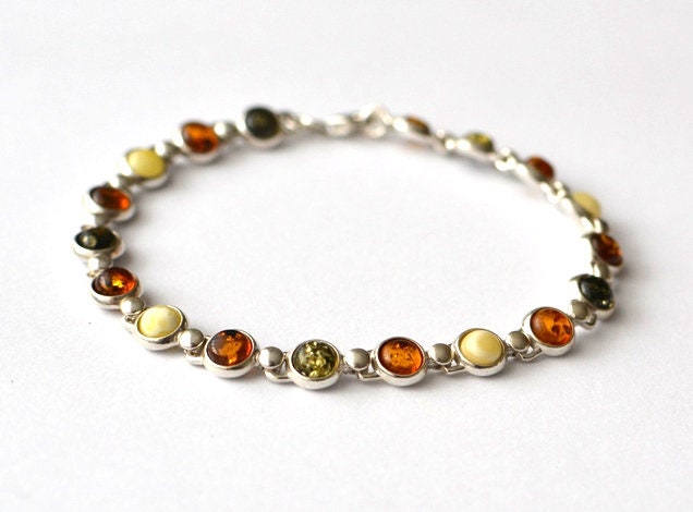stone Bracelet, silver link bracelet, Minimalist jewelry, dainty gemstone bracelet, chain bracelet, nature stone bracelet amber jewelry gift