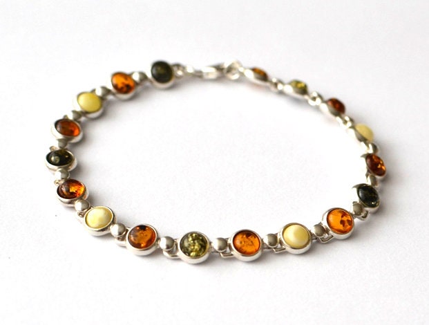 stone Bracelet, silver link bracelet, Minimalist jewelry, dainty gemstone bracelet, chain bracelet, nature stone bracelet amber jewelry gift