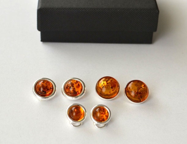 stone Clip on Earrings, Round Clip Earrings, stone clips, cognac amber clip, stone Clip Earrings, simple earrings, round earrings