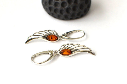 Sterling Silver Wing Earrings