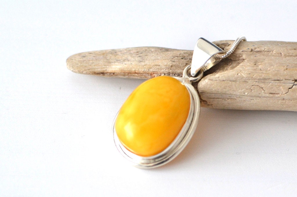 Natural Yellow Amber Pendant