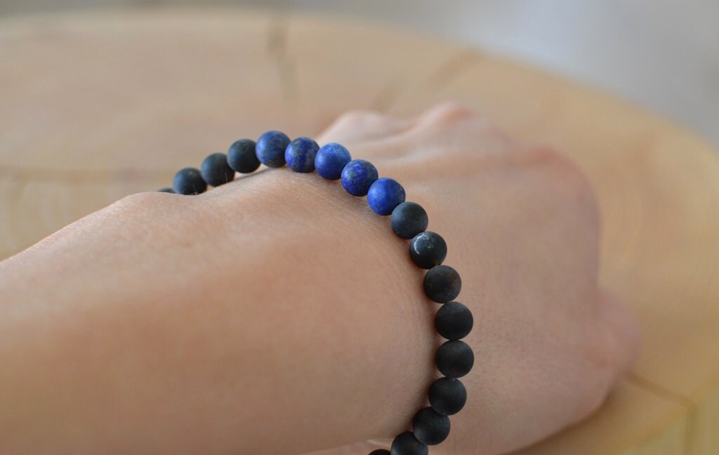 Amber and  Lapis Lazuli Bracelet