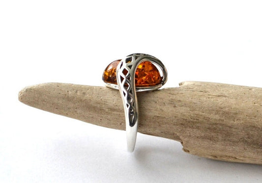 Baltic Amber Ring with Silver