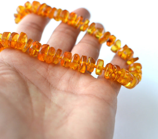 Yellow Polished Amber Necklace