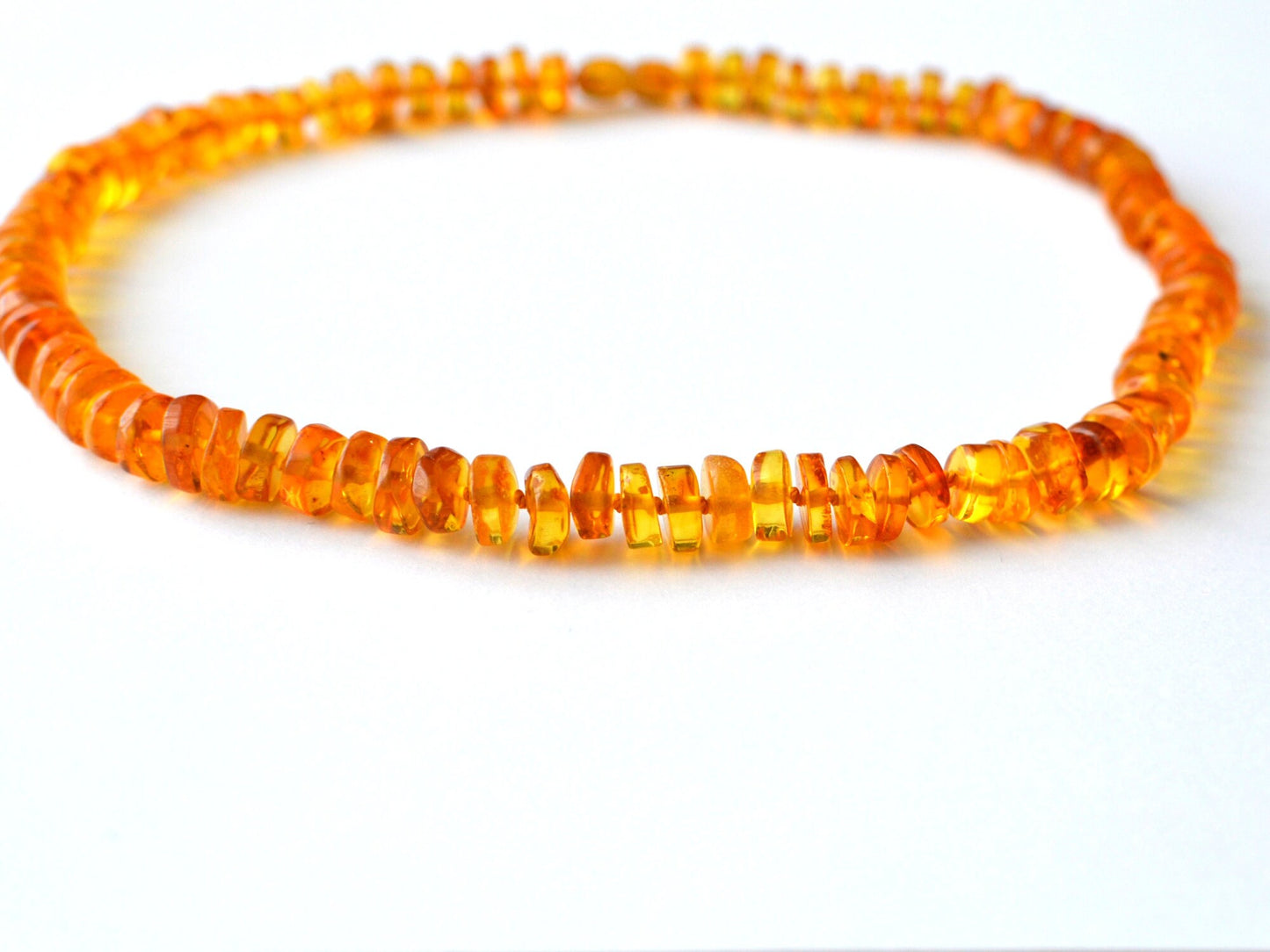 Yellow Polished Amber Necklace