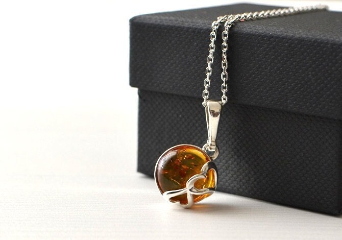 Love Heart Amber Necklace