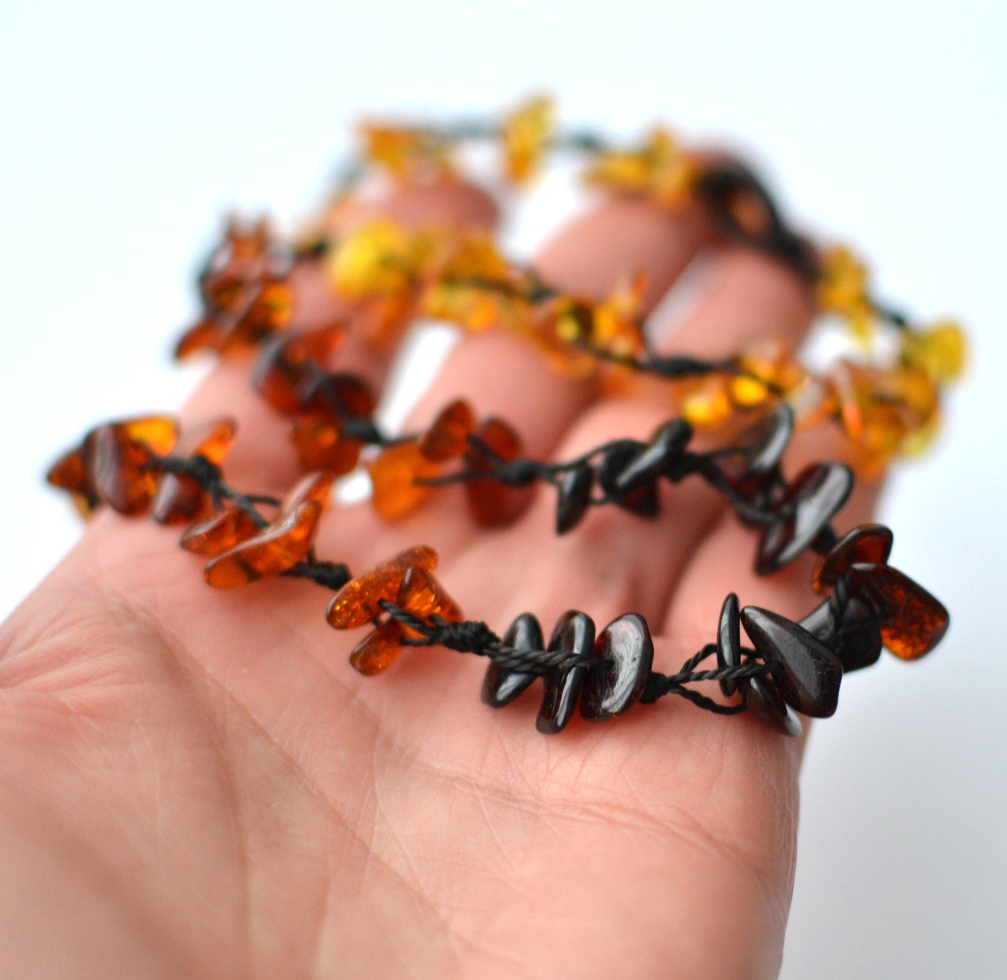 Colourful Amber String Necklace