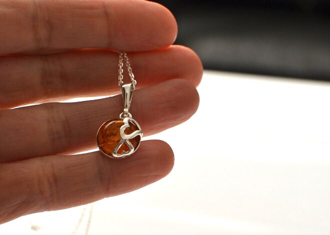 Love Heart Amber Necklace