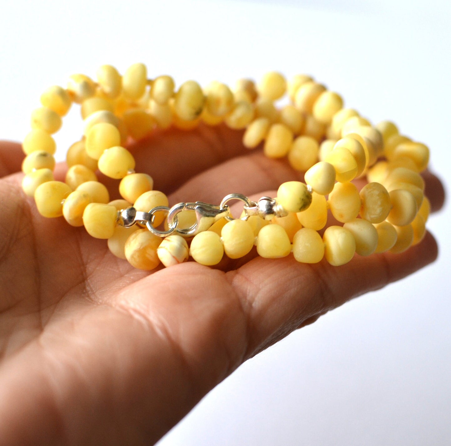 Raw Yellow Amber Mens Necklace
