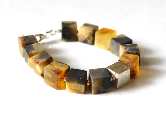 stone Bracelet / Natural Baltic stone Jewelry / Gemstone Bracelet / Geometric Statement Bracelet / gift for mom / girlfriend gift / amber