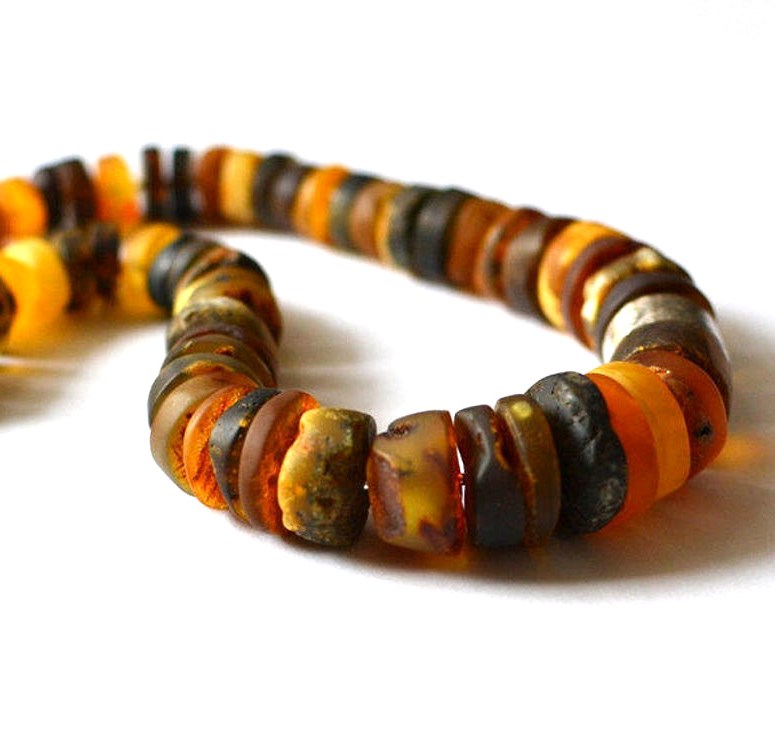 Raw Amber Chunky Necklace with Silver